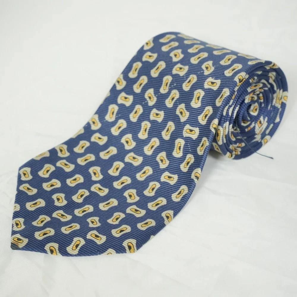 Polo Ralph Lauren Men's Tie Blue Novelty Peanut Pattern 56
